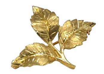 Small 14K Gold Leaf Pin
