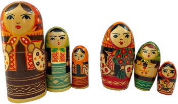 Six Vintage Russian Nesting Dolls