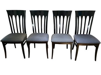 Four Mid Century Italian Lacquered Dining Chairs