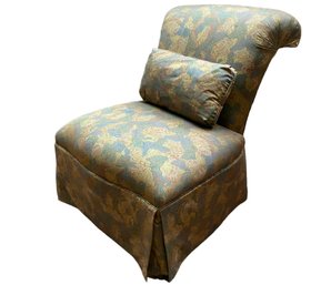 Mid Century Fine Upholstered Asian Slipper Chair