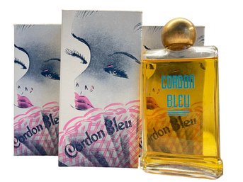Three Bottles 1930s 'Cordon Bleu Cologne' By Arnold Duvall