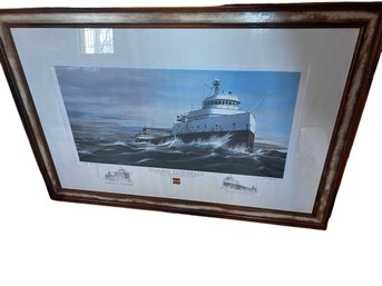 Limited Edition T.P. Nagle Framed Giclee 'Edmund  Fitzgerald'