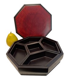 Fine Rosewood And Lacquer Octagonal Box