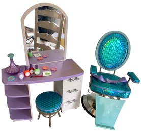 American Girl Doll 'Salon Station' And Salon Chair Plus (F)