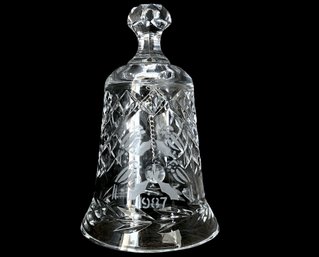 Waterford Cut Crystal Christmas Bell '1987 - Four Calling Birds' 5'