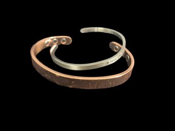 2 Bracelets One 'born To Shop' And Copper Magnetic