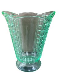 Vintage Uranium Glass Tapered Tulip Vase