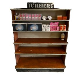 Antique 1930s Drug Store Tiered Display Shelf