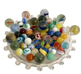 Collection Of Sixty Vintage Glass Marbles