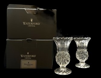 Pair Of Waterford Crystal Archive Violet Vases