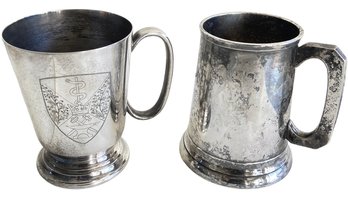 Two Silver Plate Awards Tankards