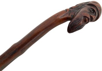 Vintage Hand Carved 'Bearded Man' Walking Stick (C)