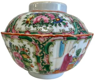 Antique Famille Rose Porcelain Covered Bowl (L)