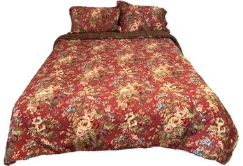 Vintage Chaps Full Size Reversible Comforter And Shams