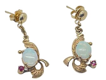 Opal Earrings In 14K 1.8 DWT