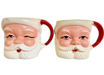 A Pair Of Mid Century Santa Mugs By Wales