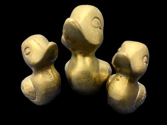 3 Vintage Beautiful Brass Ducks