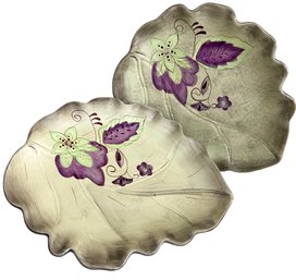 A Pair Of LG Dining 'Moroccan Nights' Leaf Shaped Platters