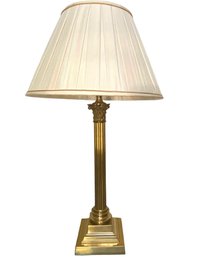 Vintage Heavy Brass Corinthian Column Table Lamp