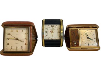 Trio Of Vintage Travel Clocks