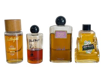 Four Vintage 1930s Bubble Bath Oils - Various Brands