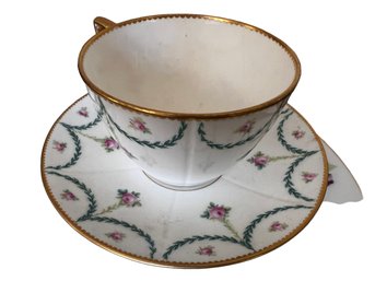Vintage Mintons Collectable Cup And Saucer With Fancy Gold Trim