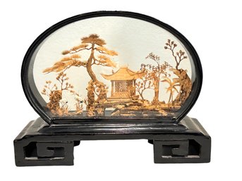 Another Mid Century Chinese Cork Sculpture Diorama (Oval)