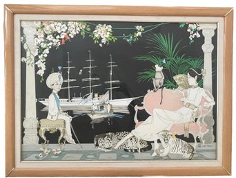 Listed Artist Philippe Noyer (France 1917-1985) 'Princess Victoria And The Young Maharaja' 47' X 35' (P)