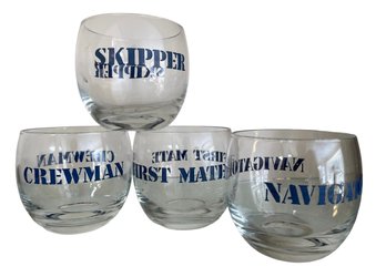 Vintage Captain & Mates Ship Board Cocktail Glasses