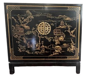 Mid Century Asian Lacquer Cabinet By Drexel