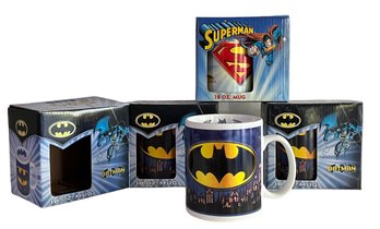 Three Batman Mugs Plus A Superman In Boxes