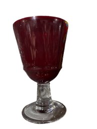 4 Ruby Red Translucent Water Goblets