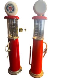 Pair Of Vintage 'Packard Approved Service' Collectable Model Train Gas Pumps