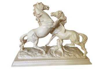 Vintage Mid Century Italian Stallions Sculpture By Almicore Santini (1910-1975)