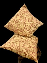 Down Pillows With Fall Foliage Fabric Without Cording