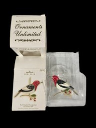 New Ornaments Unlimited Beautiful Red Headed Wood Pecker And A Town Of Great Barrington Ornament