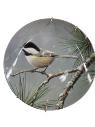 Human Brothers Collections Winter Snow Fall Chickadee Collectors Plate