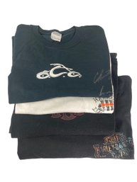 Signed New Orange County Choppers T Shirt, 2 Harley Davidson Shirt And One More OOC Shirt  L And LX