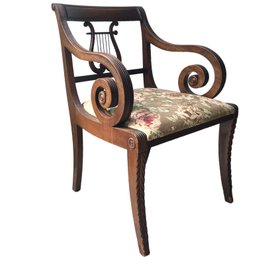 Vintage Mahogany Arm Chair With Lyre Back