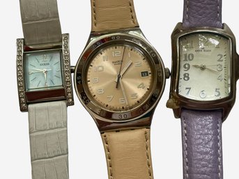 Trio Of Ladies Watches With Pastel Straps