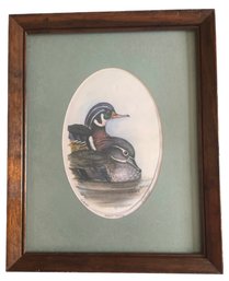 Signed E. Powell Duck Lithograph'Wood Ducks'