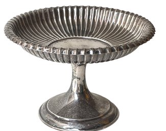 Gorham Sterling Silver Ribbed Pedestal Compote 11.48 Out