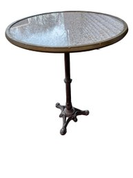 HEAVY Cast Iron And Granite Pedestal Bistro Table