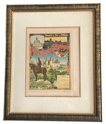 Antique French Railroad Excursion Poster Bill By Gustave Fraipont (Brussels 1849-1923) (O)