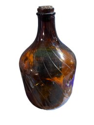 Large Vintage Brown Glass Growler Bottle