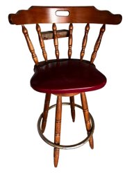 Set Of 3 Captain's Mate Counter Stools With Nailhead Trim And Foot Rail