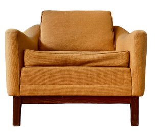 DUX Danish Modern Orange Sloped Arm Lounge Chair