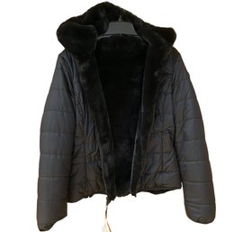 New Reversible 'Save The Duck'  Faux Fur Puffer Jacket XL