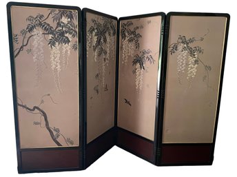 Exquisite Embroidered Wisteria Japanese Custom Made Screen