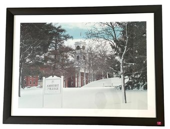 Framed Large Photograph Of Amherst College Winter Day (AT19)